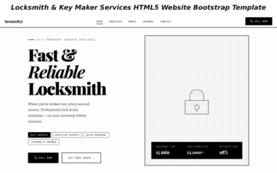 SecureKey – Locksmith & Key Maker Services HTML5 Website Bootstrap Template