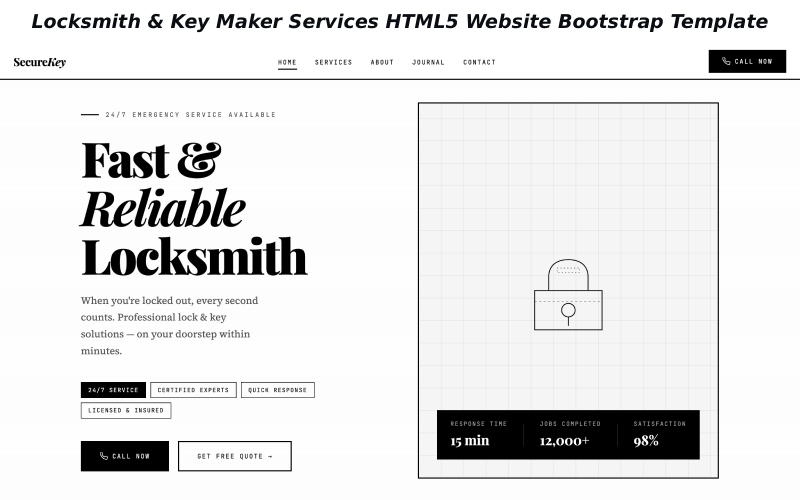 SecureKey – Locksmith & Key Maker Services HTML5 Website Bootstrap Template SecureKey – Locksmith & Key Maker Services HTML5 Website Bootstrap Template