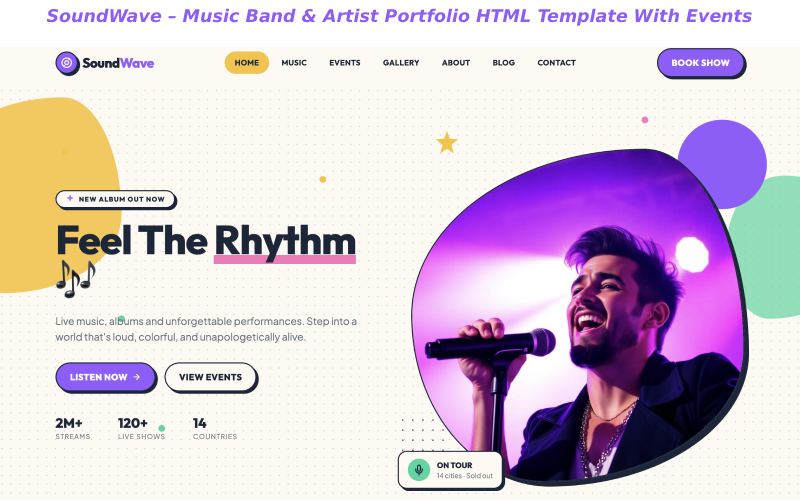 SoundWave – Music Band & Artist Portfolio tailwind css HTML Template With Events SoundWave – Music Band & Artist Portfolio tailwind css HTML Template With Events