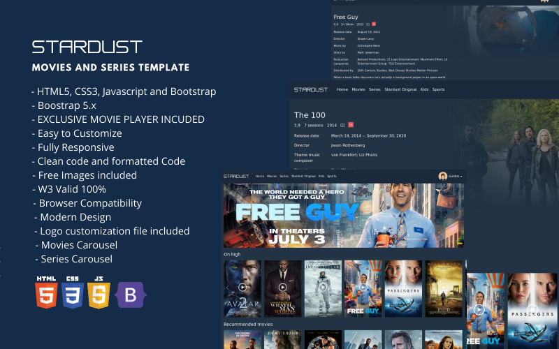 StarDust - Movies and Series Website Template StarDust - Movies and Series Website Template