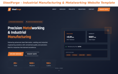 SteelForge – Industrial Manufacturing & Metalworking Website Template