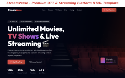 StreamVerse - Premium OTT & Streaming Platform HTML Template