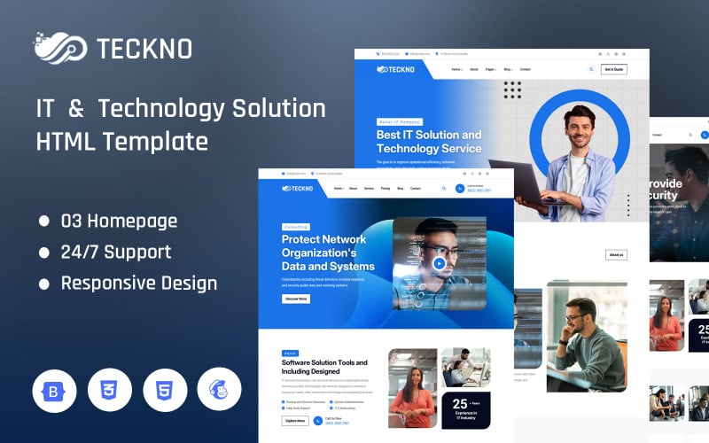 Teckno - IT & Technology Solution Multipurpose Website Template Teckno - IT & Technology Solution Multipurpose Website Template