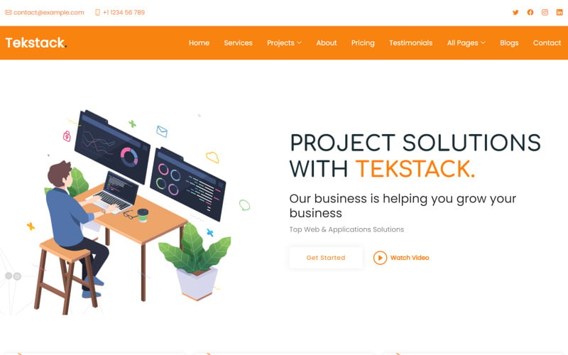 Tekstack - It Solutions, Startup & Business Services Multipurpose Responsive Website Template Tekstack - It Solutions, Startup & Business Services Multipurpose Responsive Website Template