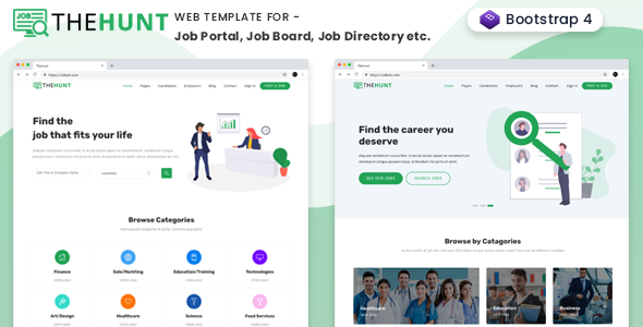 TheHunt - Bootstrap 4 Job Portal Template TheHunt - Bootstrap 4 Job Portal Template