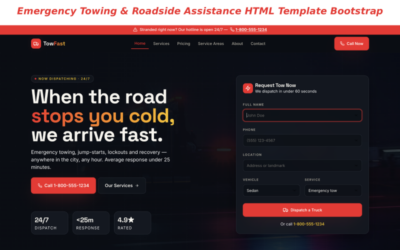 TowFast - Emergency Towing & Roadside Assistance HTML Bootstrap Template