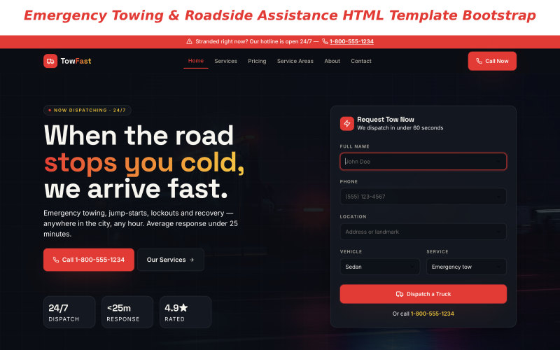 TowFast – Emergency Towing & Roadside Assistance HTML Bootstrap Template TowFast – Emergency Towing & Roadside Assistance HTML Bootstrap Template