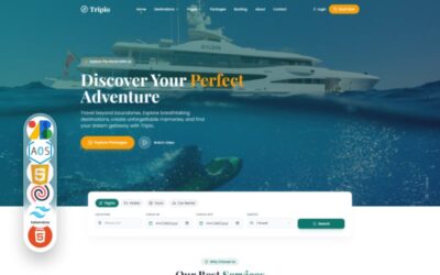 Tripio — Travel Booking Website  tailwindcss , HTML 5, Template