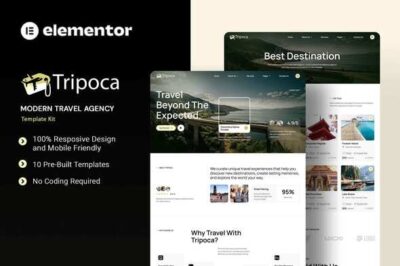 Tripoca - Modern Travel Agency Elementor Template Kit