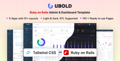 UBold - Ruby on Rails Tailwind CSS Admin & Dashboard Template