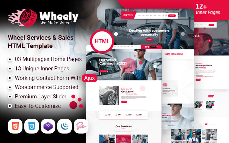 Wheely - Car Wheel Automobile Tire Repair Services HTML Template Wheely - Car Wheel Automobile Tire Repair Services HTML Template
